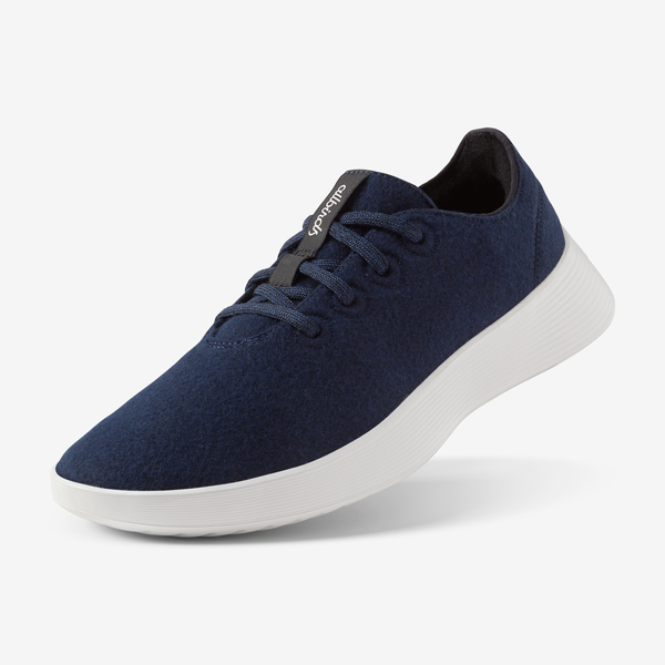 Men s Wool Runner Go Deep Navy Blizzard Sole