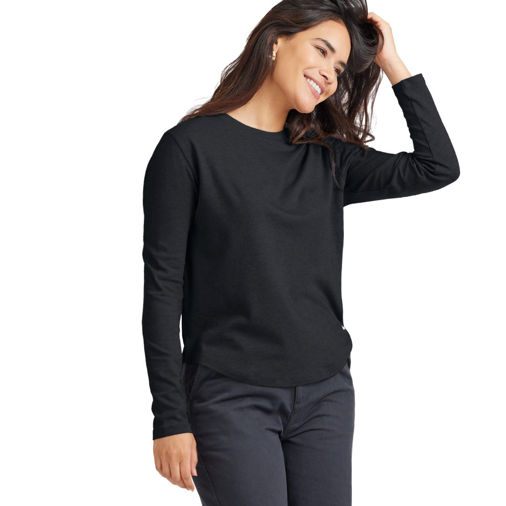 Women's Soft Merino Long Sleeve Tee - True Black