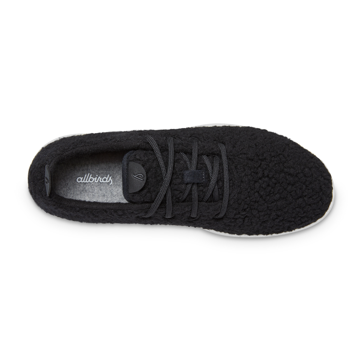 Men's Wool Runner Fluffs - Natural Black (Natural White Sole)