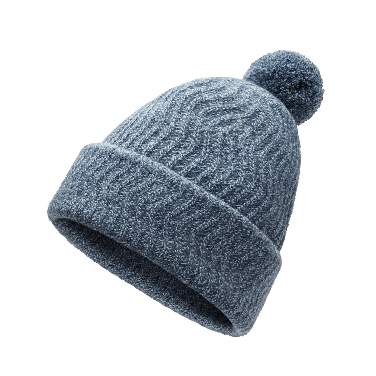 The Pom Beanie - Blue Grey Marl